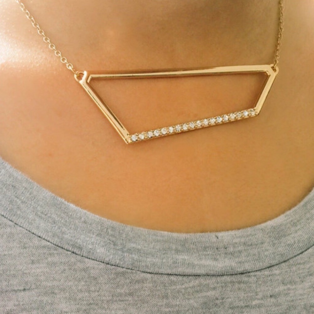 ✨Geometry Pave Necklace✨